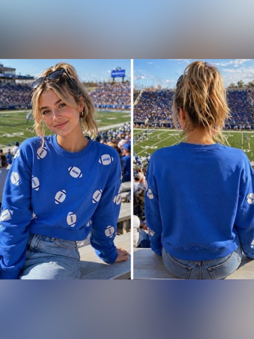 💙 NWT Mary Square “Footballs” Millie Sweatshirt 💙